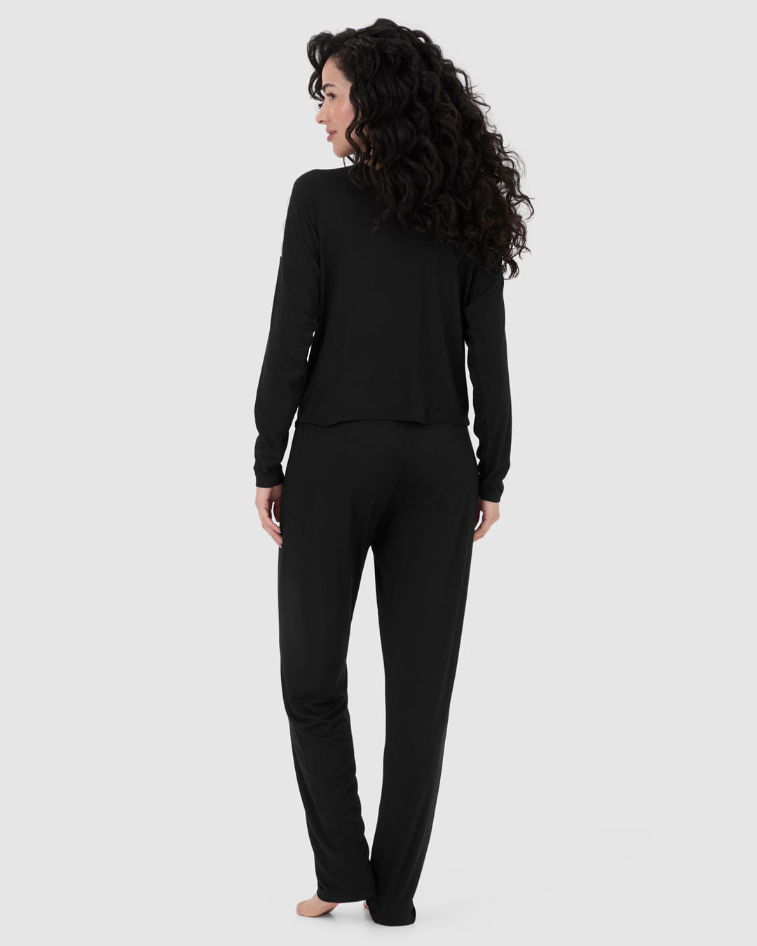 Pijama Feminino Blusa Ombro Com Detalhe Renda Em Viscose Stretch - Imagem 20