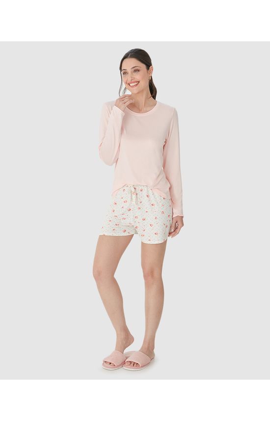 Shorts Feminino De Pijama Estampado Em Malha Viscose Stretch