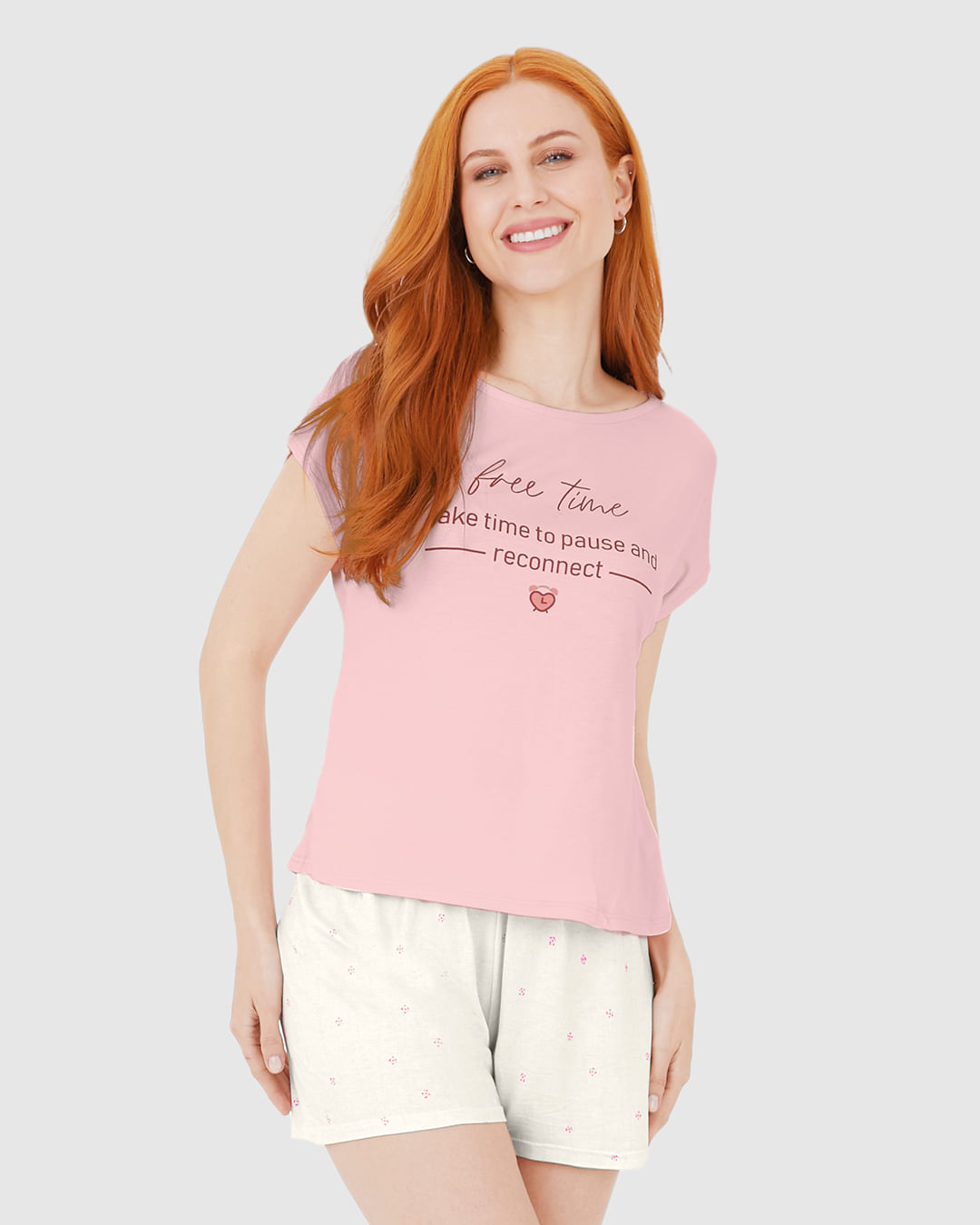 Pijama Feminino Free Time Take Time To Pause And Reconnect Em Viscose Stretch - Imagem 11