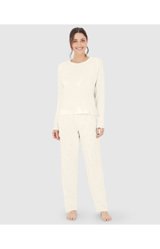 Pijama Feminino Blusa Ombro Com Detalhe Renda Em Viscose Stretch