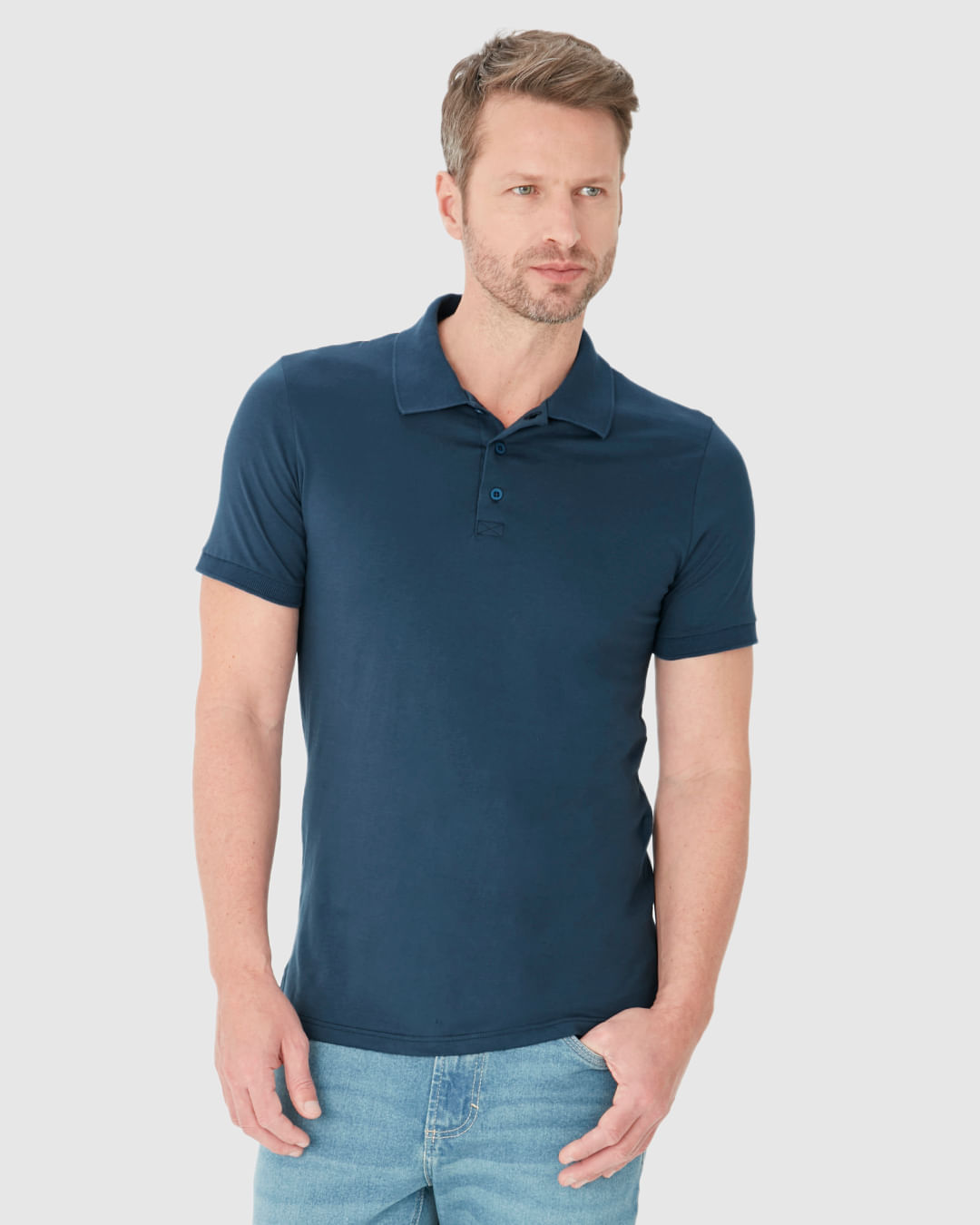 Camisa Polo Básica Masculina Em Algodão Pima - Imagem 16