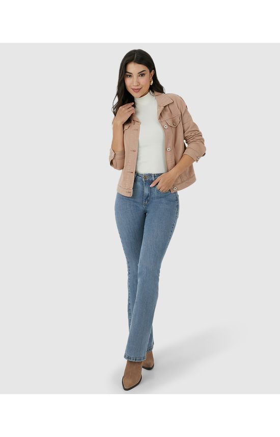 Calça Feminina Small Flare Bolso Funcional Em Flex Jeans