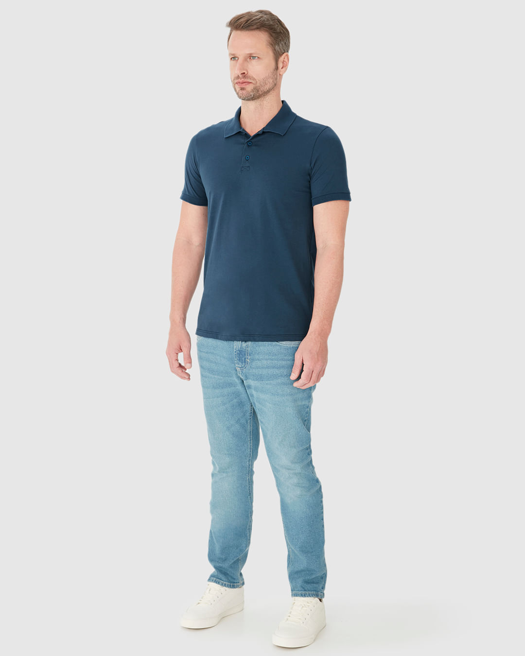 Camisa Polo Básica Masculina Em Algodão Pima - Imagem 12