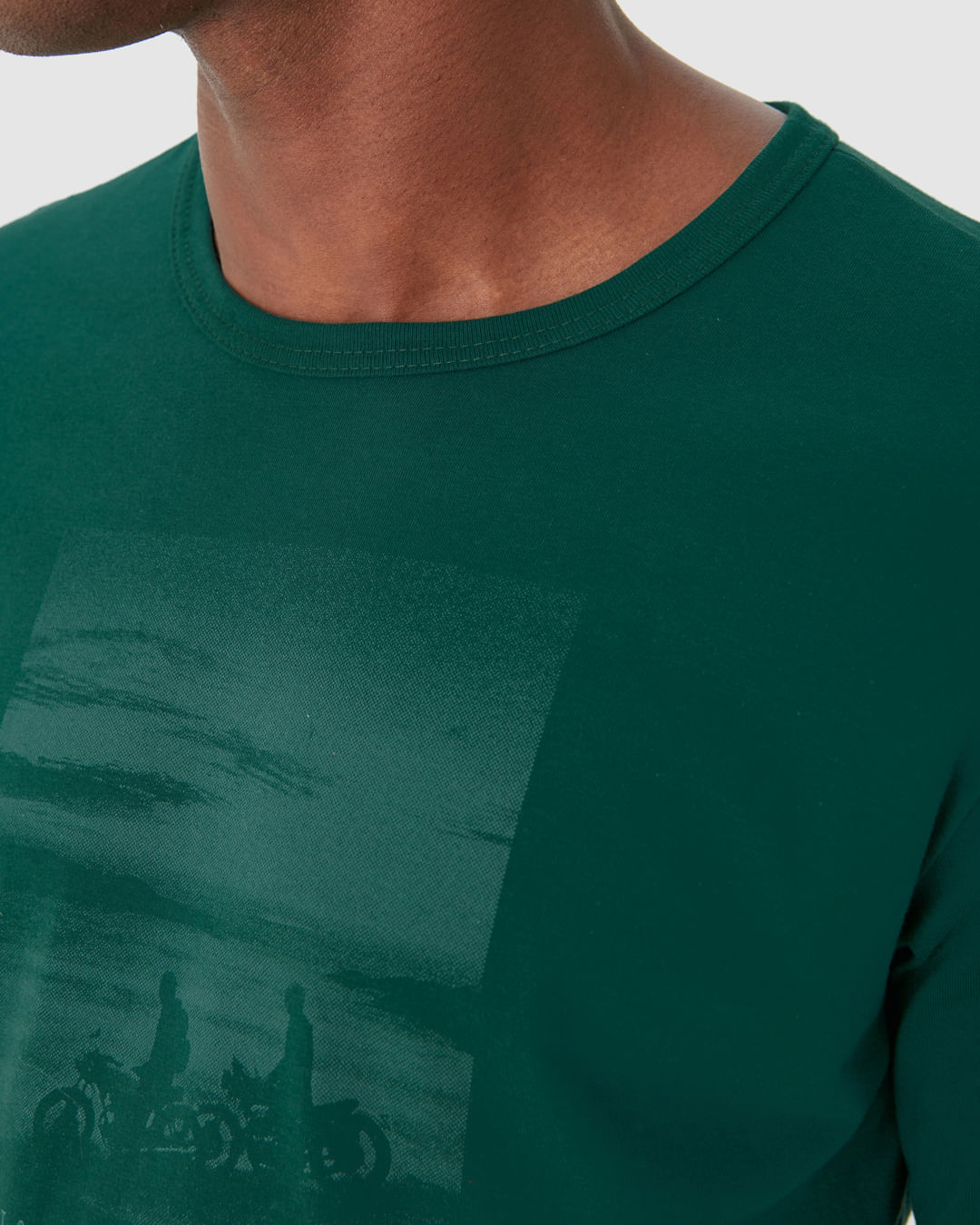 Camiseta Masculina Manga Longa Com Estampa Em Algodão - Imagem 8