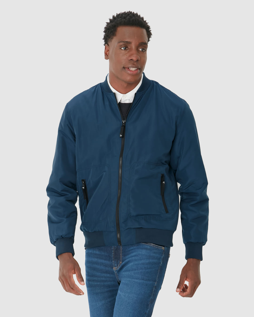 Jaqueta Masculina Bomber Abertura Zíper Em Poliamida - Imagem 14