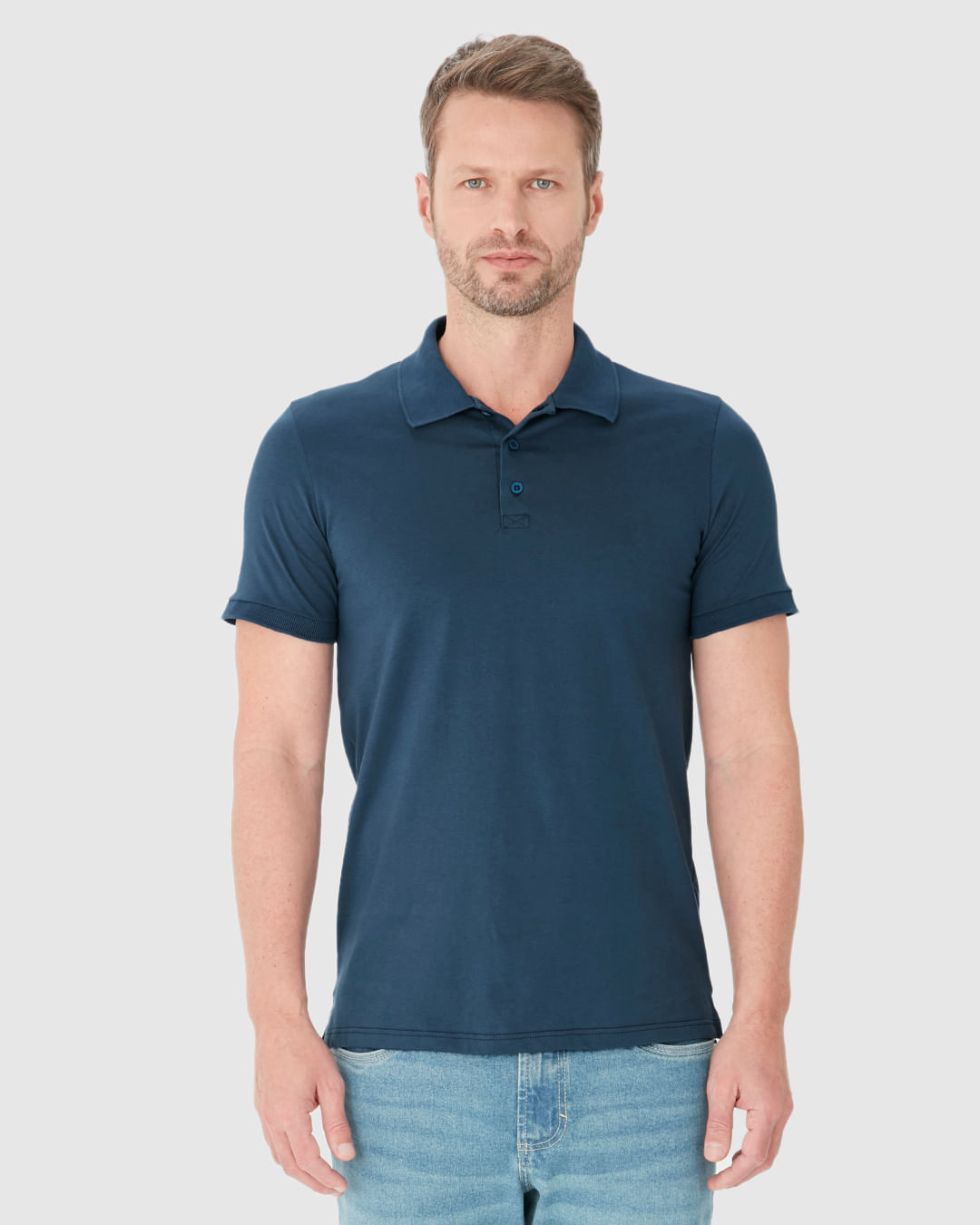 Camisa Polo Básica Masculina Em Algodão Pima - Imagem 19