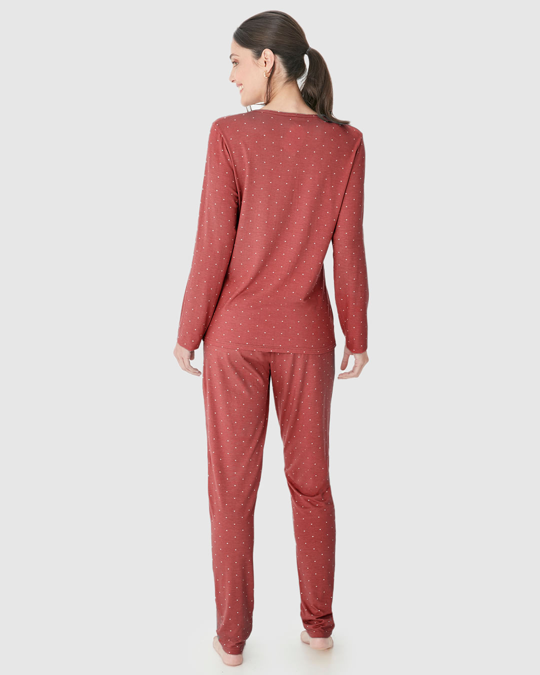 Blusa Feminina De Pijama Manga Longa Em Viscose Stretch - Imagem 20