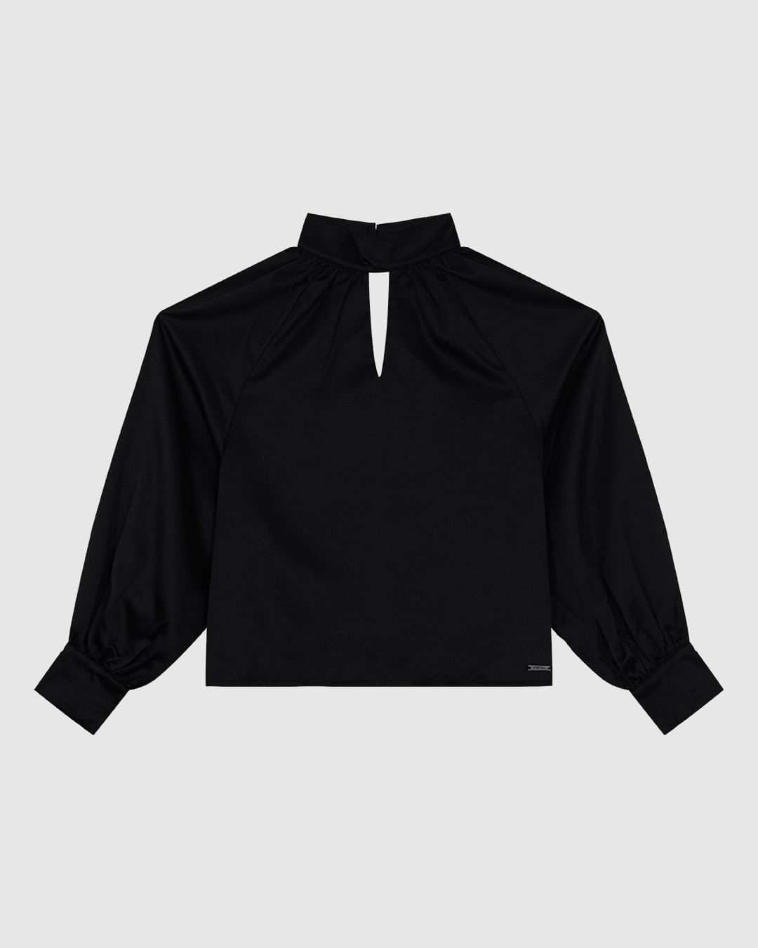 Blusa Feminina Decote com Recorte e Gola em Cetim - ENFIM