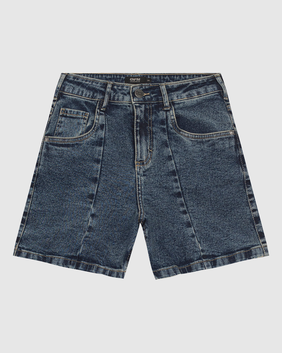 Shorts Feminino Boyfriend Recorte Frontal Em Jeans Com Elastano - ENFIM - Imagem 20