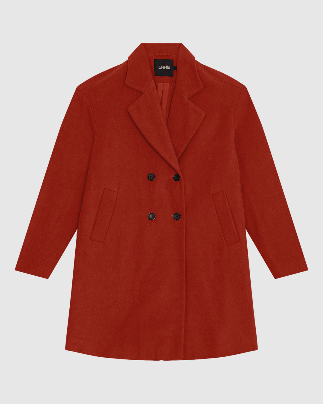 Casaco Feminino Alongado Com Bolsos Em Lã - ENFIM - Imagem 5