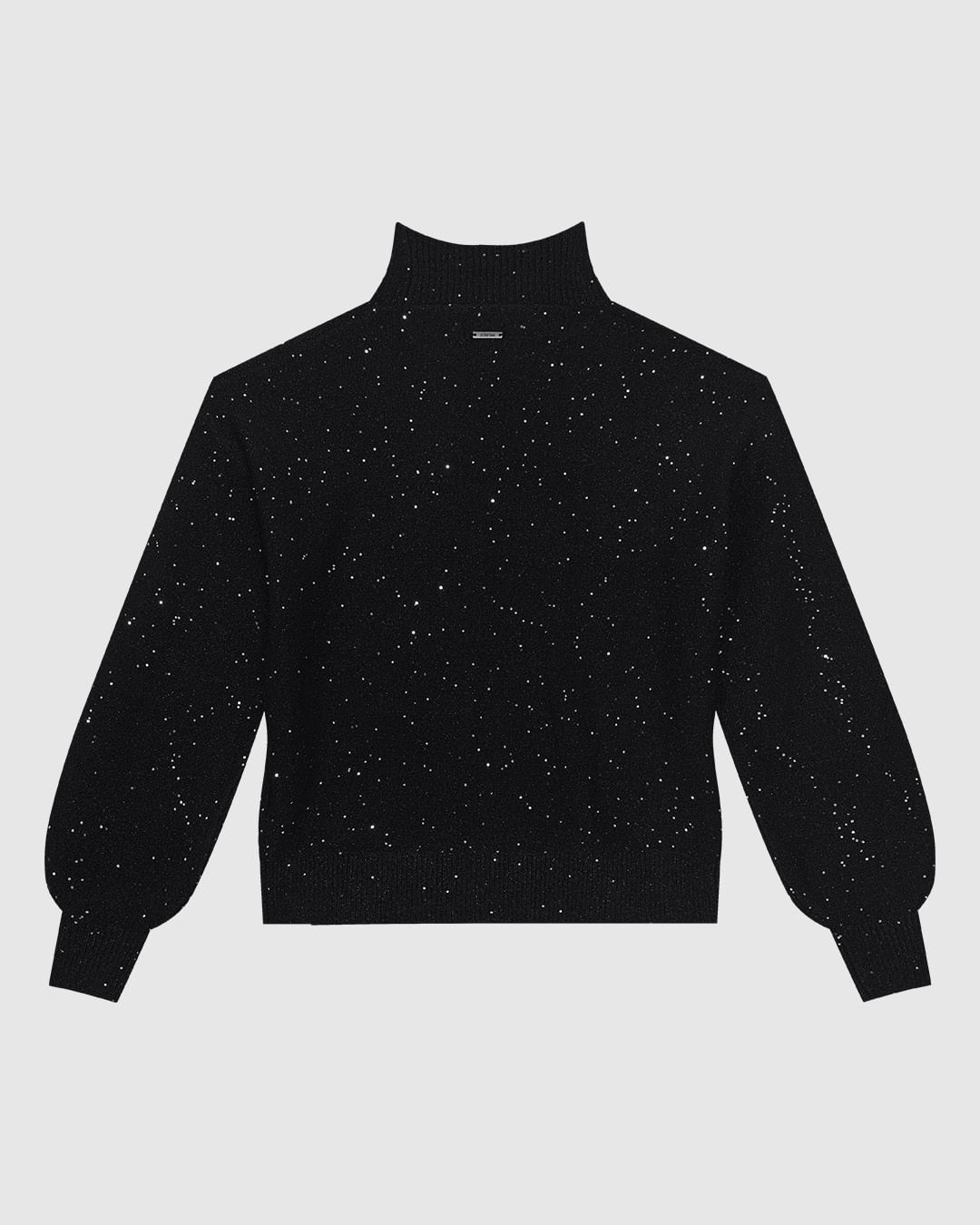 Blusão Feminino Gola Alta Com Brilho Em Tricô - ENFIM - Imagem 6