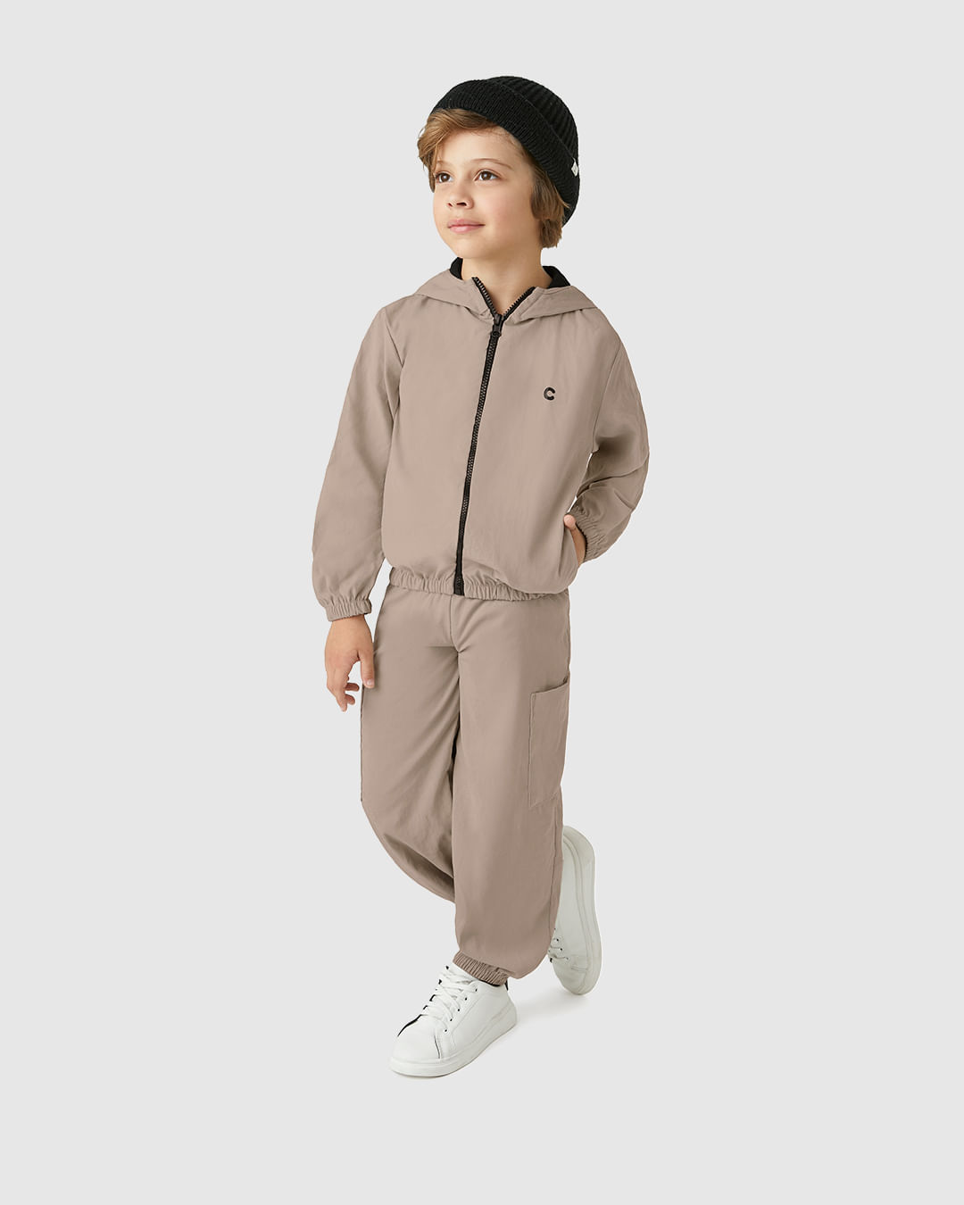 Conjunto Menino Calça Parachute Bolso Lateral Em Nylon - Carinhoso