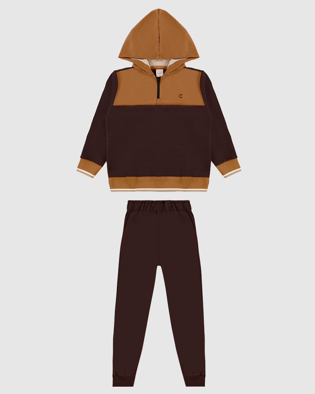 Conjunto Menino Blusão Zíper Frontal Em Jacquard Texturizado - Carinhoso - Imagem 5