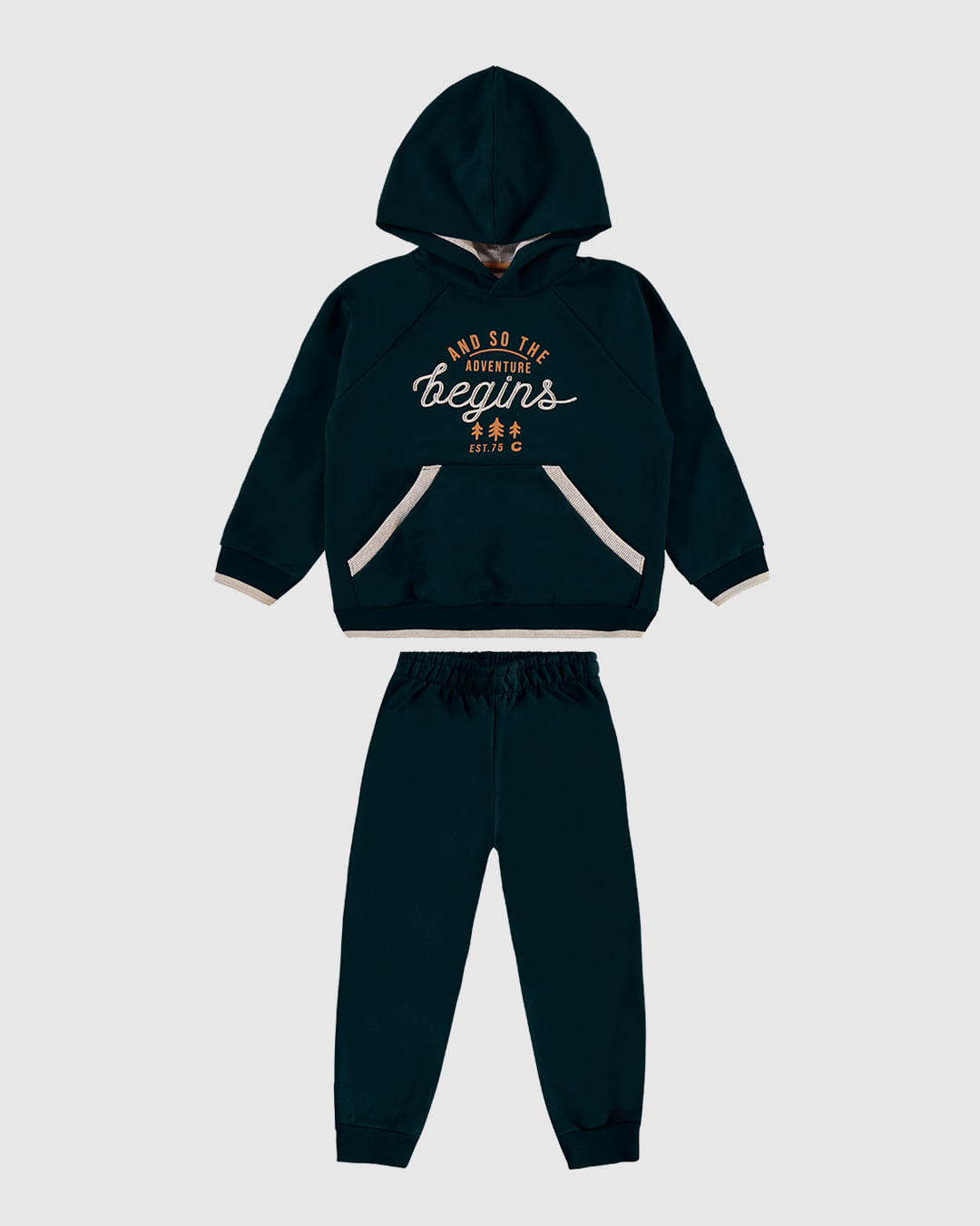 Conjunto Menino Blusão Estampa Bordada Em Moletom Flanelado - Carinhoso - Imagem 11