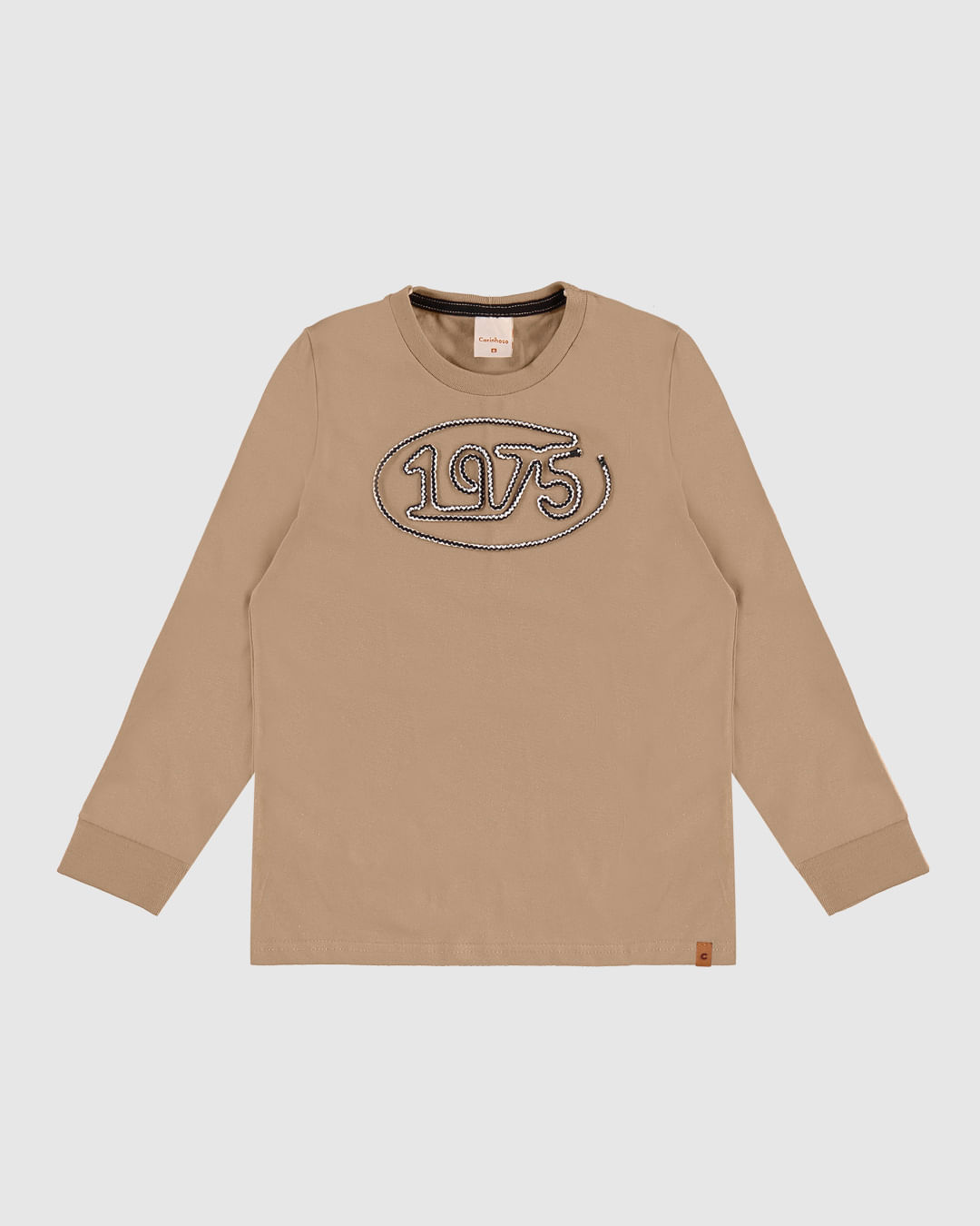 Camiseta Menino Manga Longa Bordado 1975 Em Algodão - Carinhoso - Imagem 6