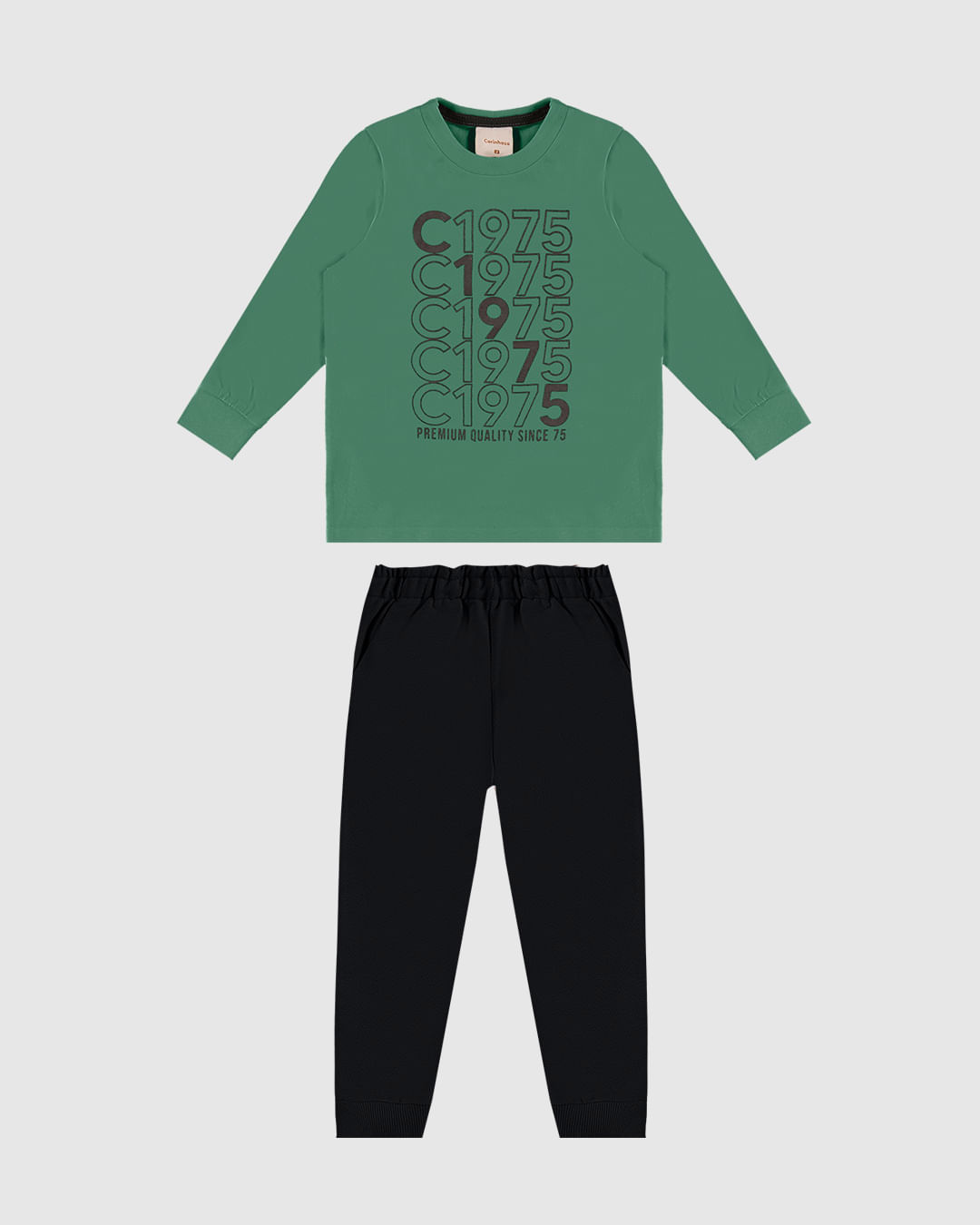 Conjunto Menino Camiseta Manga Longa Estampa HD Em Algodão - Carinhoso