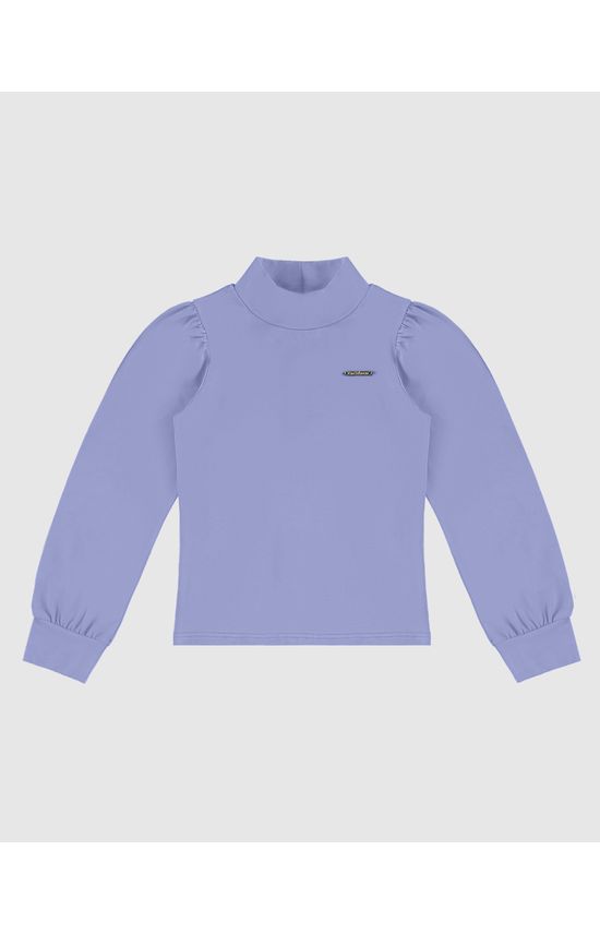 Blusa Menina Gola Alta Em Malha Algodão - Carinhoso