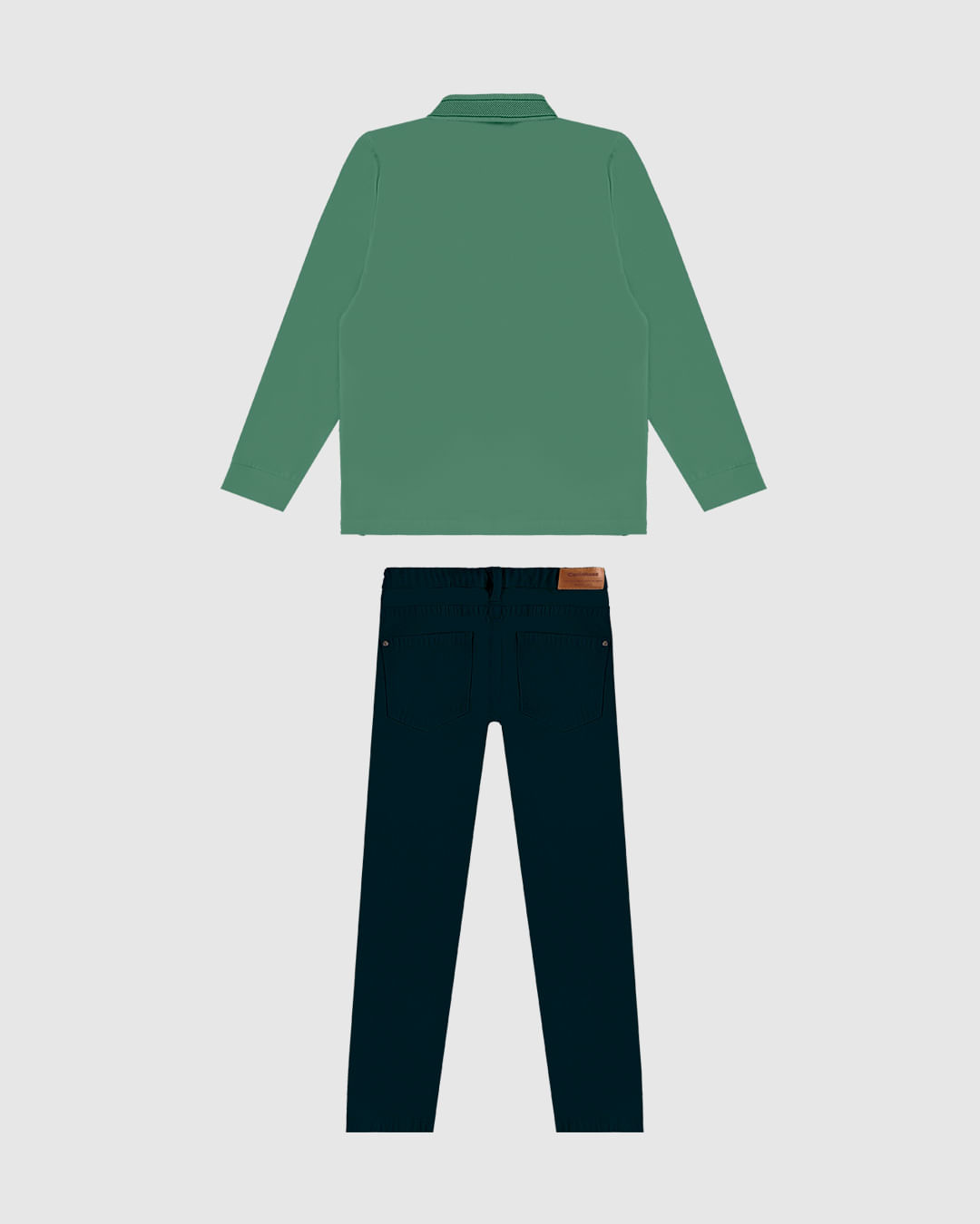 Conjunto Menino Camisa Polo Manga Longa Em Piquet Stretch - Carinhoso - Imagem 8