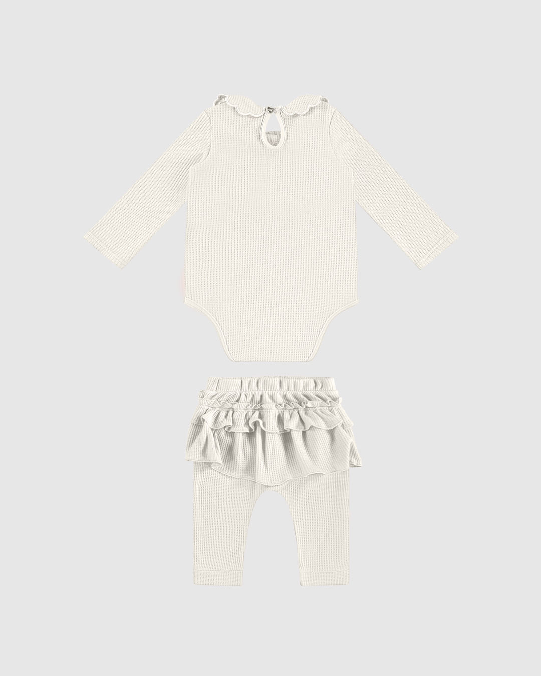 Conjunto Menina Body Gola Bordada E Calça Babados - Carinhoso - Imagem 6