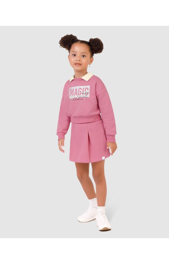 Conjunto Infantil Menina Magic Moments Em Moletinho Malwee Kids