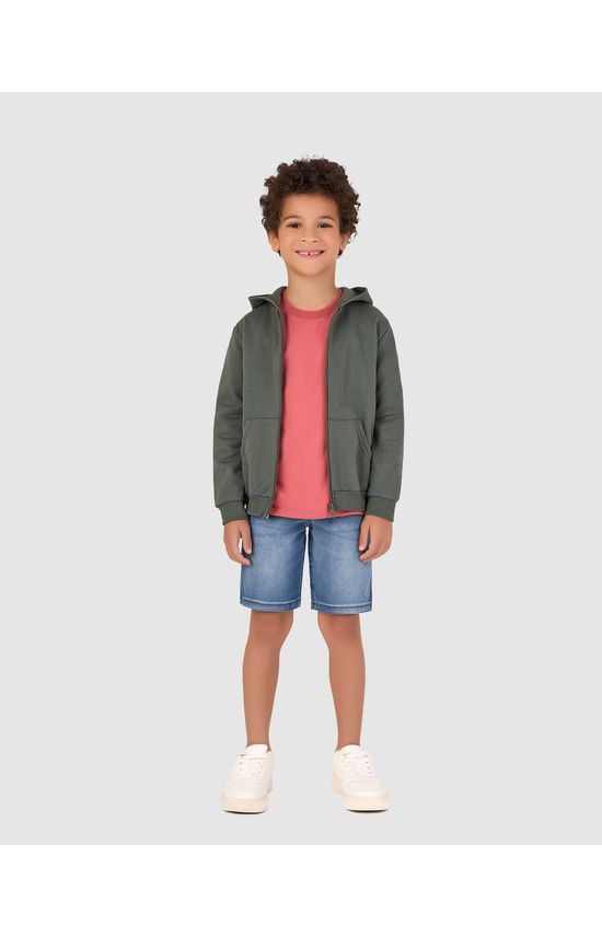 Bermuda Infantil Menino Tradicional Em Jeans Moletom - Malwee Kids