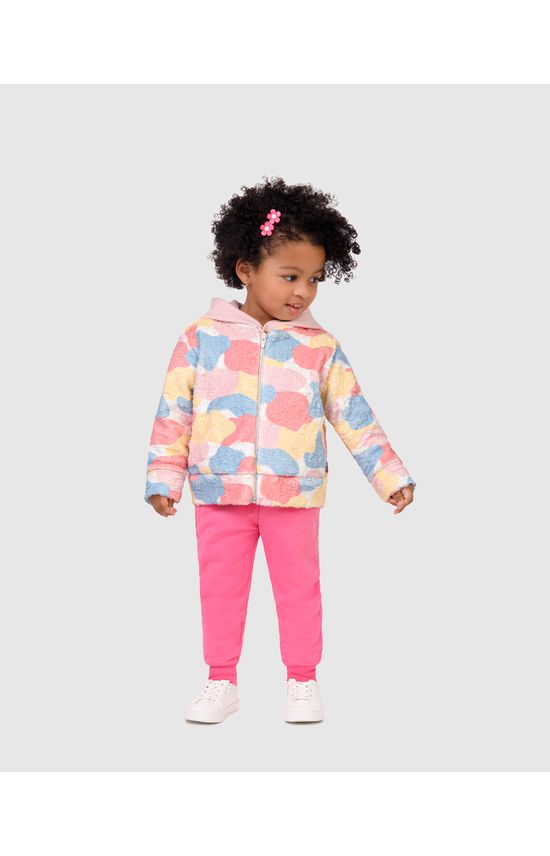 Jaqueta Infantil Unissex Estampa Camuflada Em Pelúcia Malwee Kids