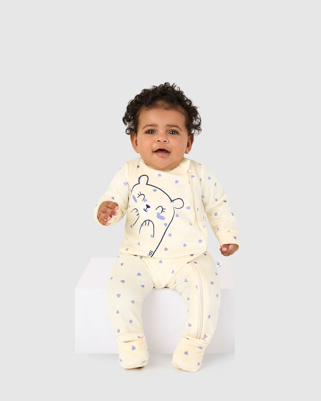 Macacão Bebê Menina Pezinho Manga Longa Em Malha Plush Malwee Kids - Imagem 9