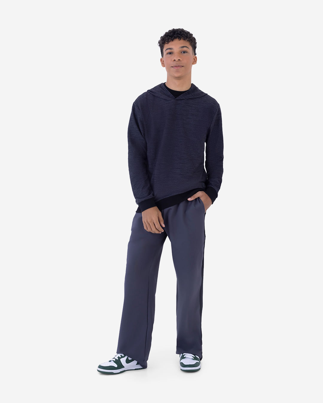 Calça Menino Reta Em Malha Poliéster Malwee Kids