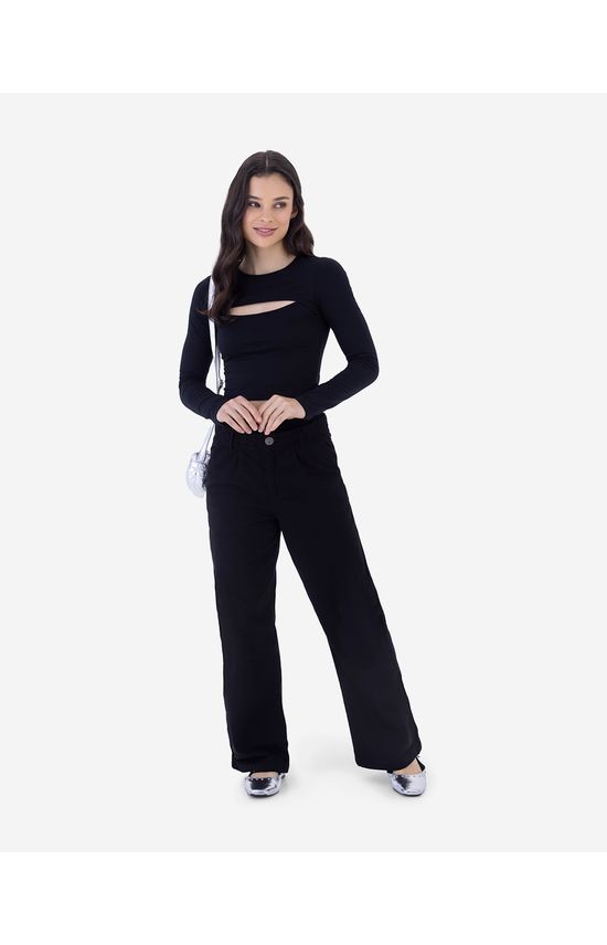 Blusa Menina Manga Longa Decote Detalhe Vazado Em Algodão Malwee Kids