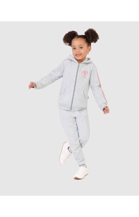 Conjunto Infantil Menina Jaqueta Estampa HD Em Moletom Flanelado Malwee Kids