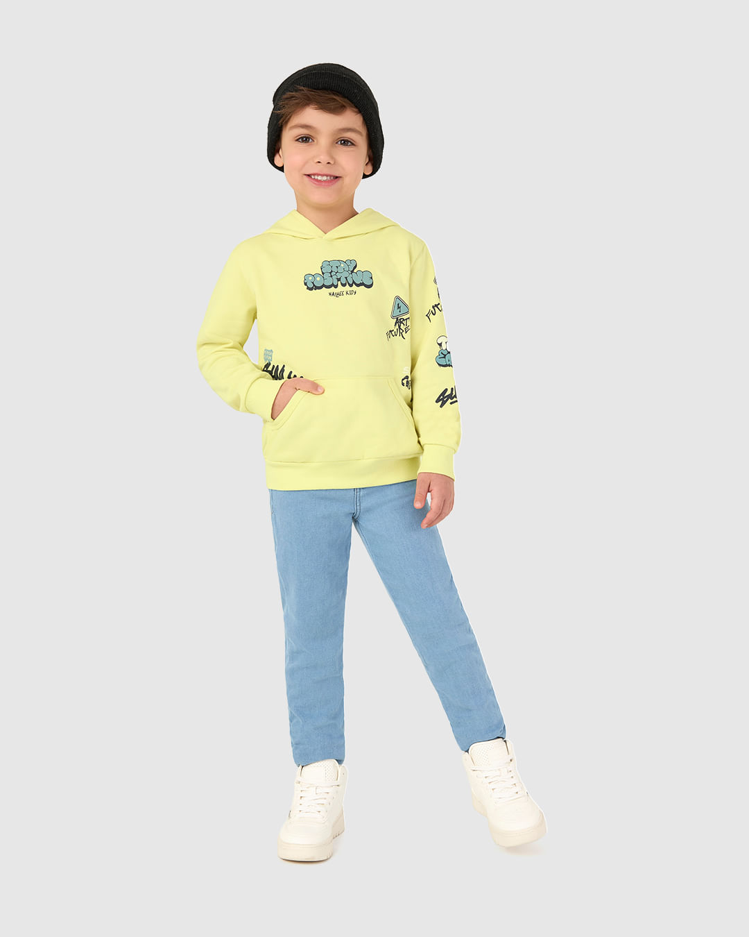Blusão Infantil Menino Bolso Canguru Em Moletom Flanelado Malwee Kids