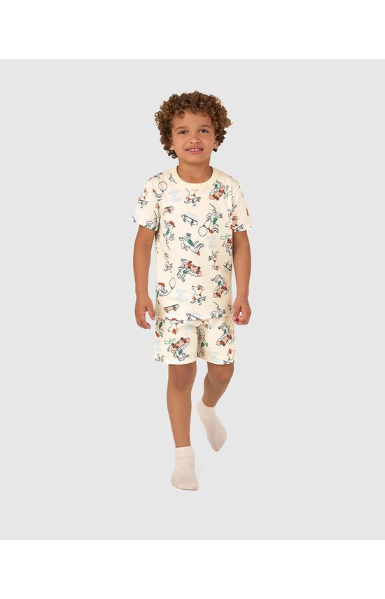 Pijama Infantil Menino Estampa Brilha No Escuro Em Algodão Malwee Kids