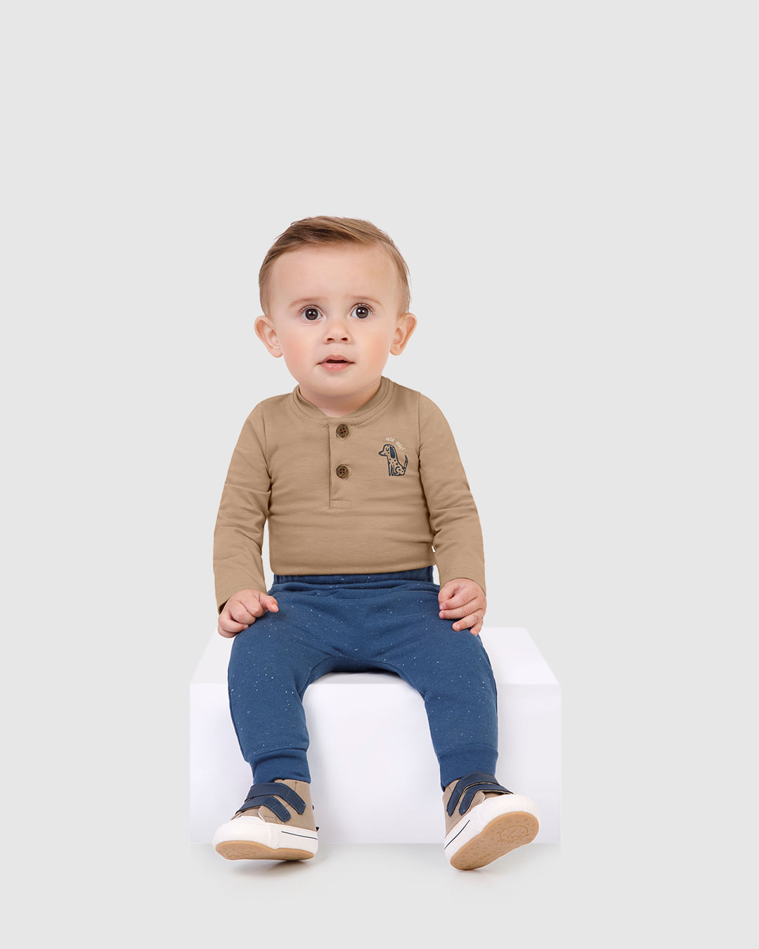 Body Bebê Menino Peitilho Frontal Manga Longa Em Algodão Malwee Kids - Imagem 5