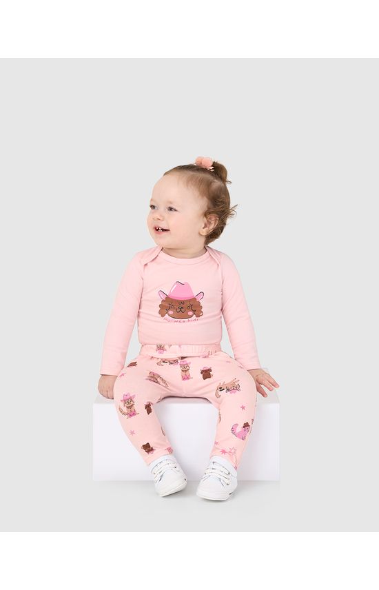 Body Bebê Menina Manga Longa Cachorrinha Em Algodão Malwee Kids