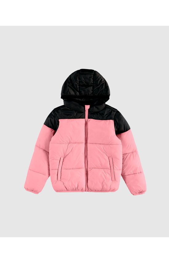 Jaqueta Infantil Menina Puffer Com Capuz Em Tafetá Malwee Kids