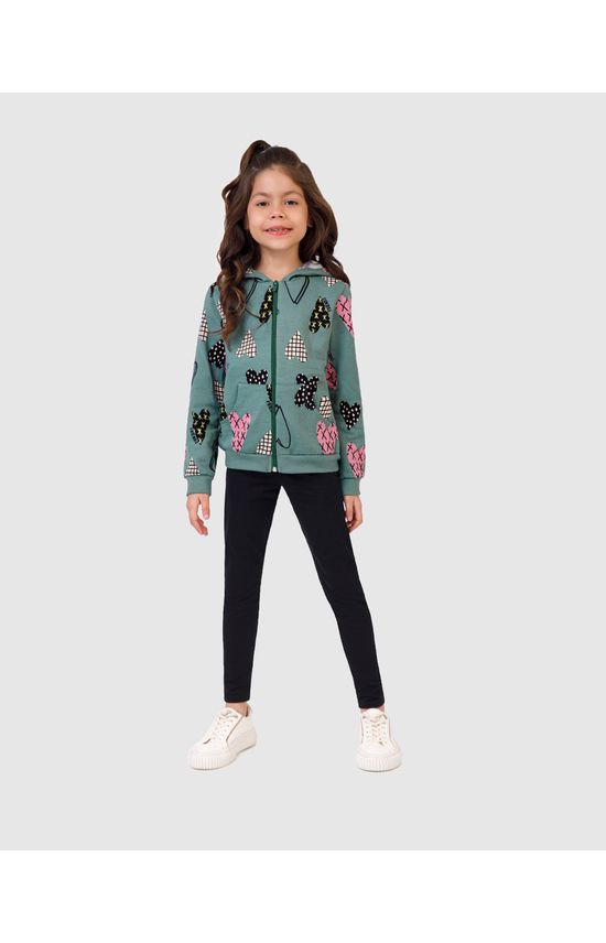 Jaqueta Infantil Menina Estampada Em Moletom Flanelado Malwee Kids