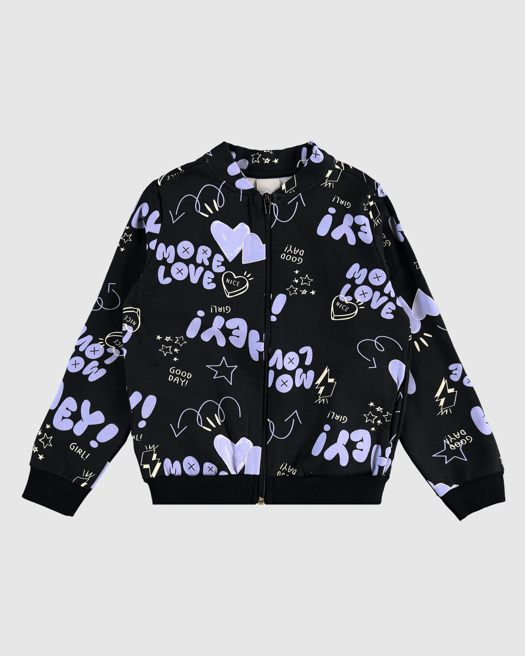 Jaqueta Infantil Menina Estampada Em Moletom Stretch Flanelado Malwee Kids - Imagem 6