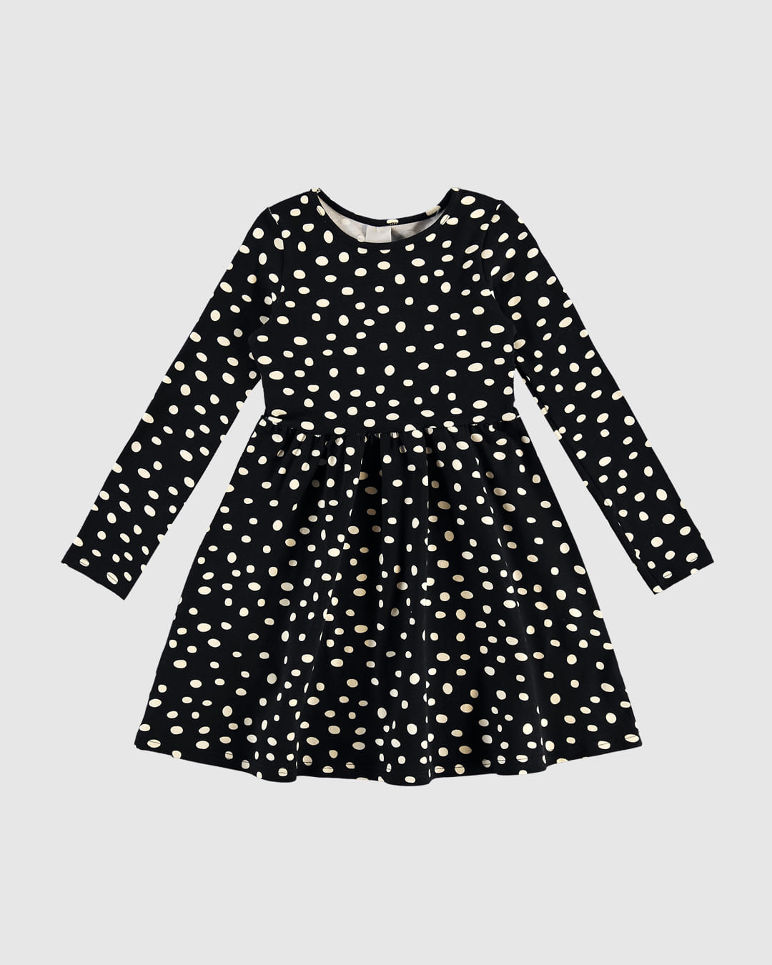 Vestido Infantil Acinturado Manga Longa Em Algodão Malwee Kids