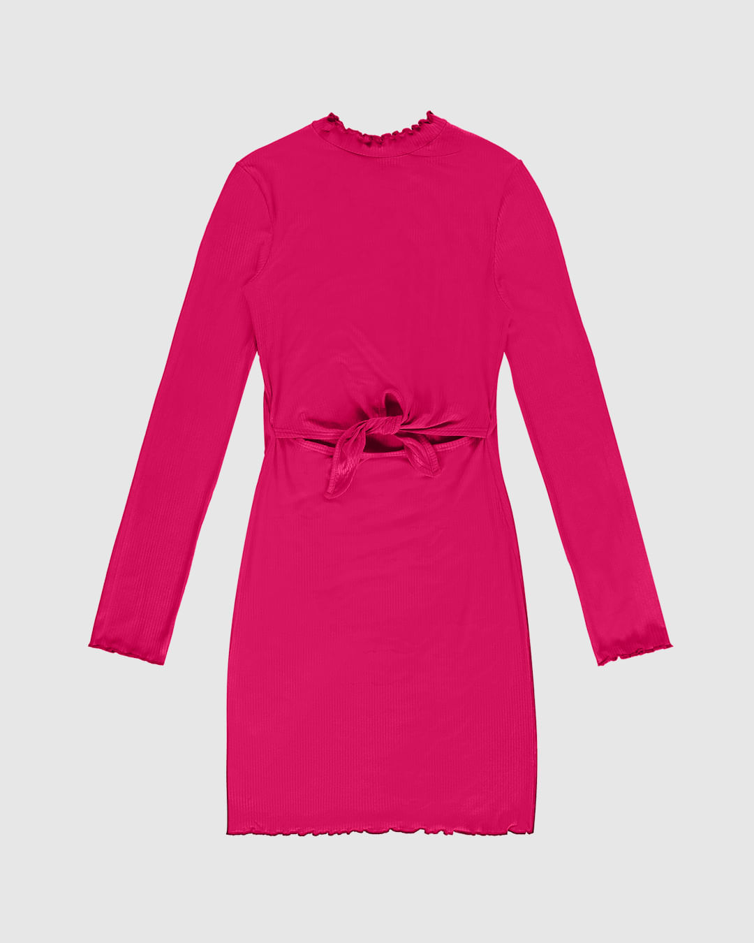 Vestido Menina Detalhe Amarração em Malha Viscose Canelada Malwee Kids