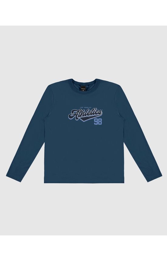 Camiseta Menino Manga Longa Los Angeles Athletics Em Algodão Malwee Kids