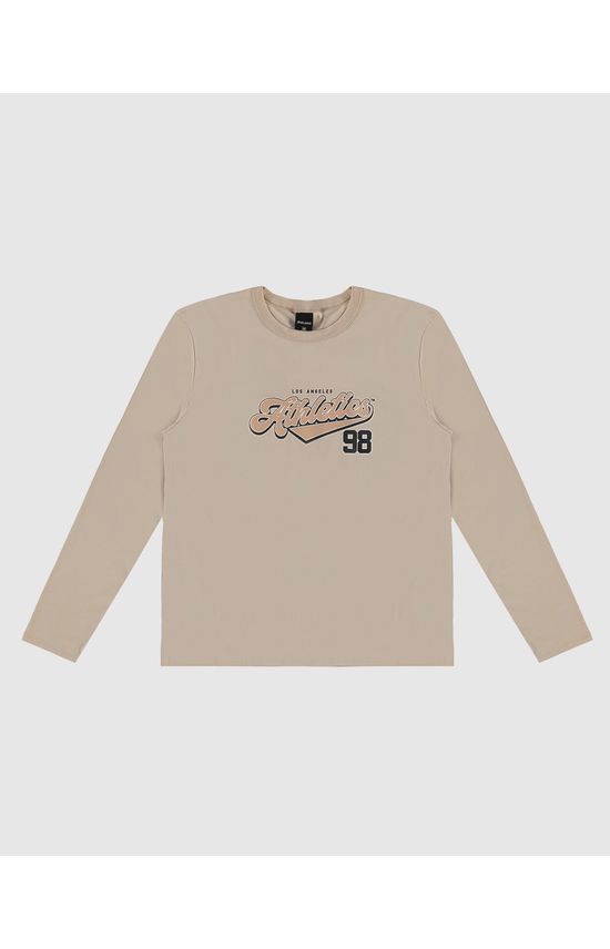 Camiseta Menino Manga Longa Los Angeles Athletics Em Algodão Malwee Kids