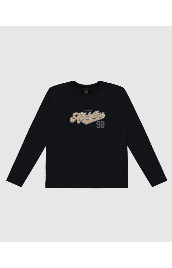 Camiseta Menino Manga Longa Los Angeles Athletics Em Algodão Malwee Kids