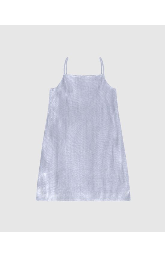 Vestido Menina Alça Fina Em Tecido Plissado Malwee Kids