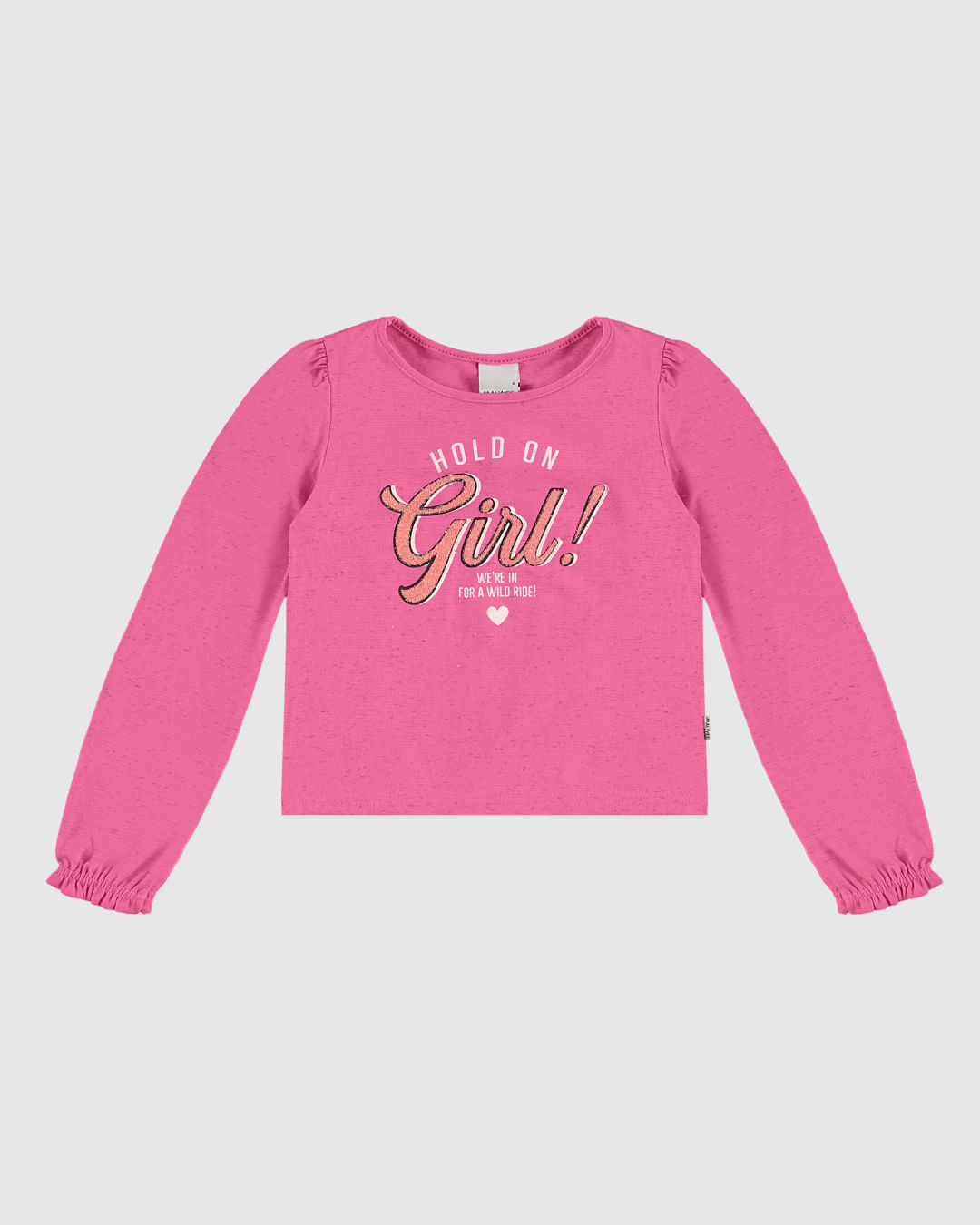 Blusa Infantil Menina Manga Longa Hold On Girl! Em Malha Botonê Malwee Kids - Imagem 8
