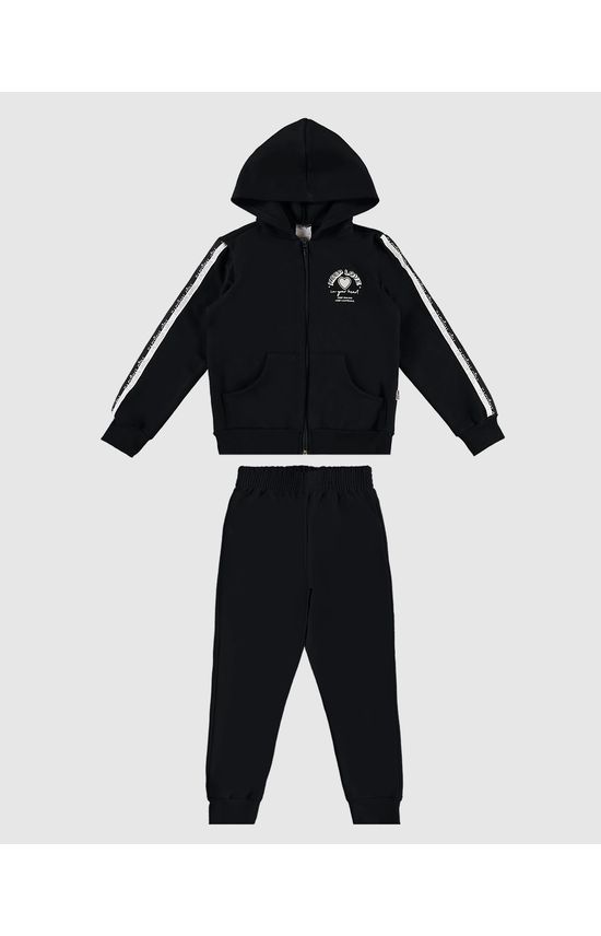 Conjunto Infantil Menina Jaqueta Estampa HD Em Moletom Flanelado Malwee Kids
