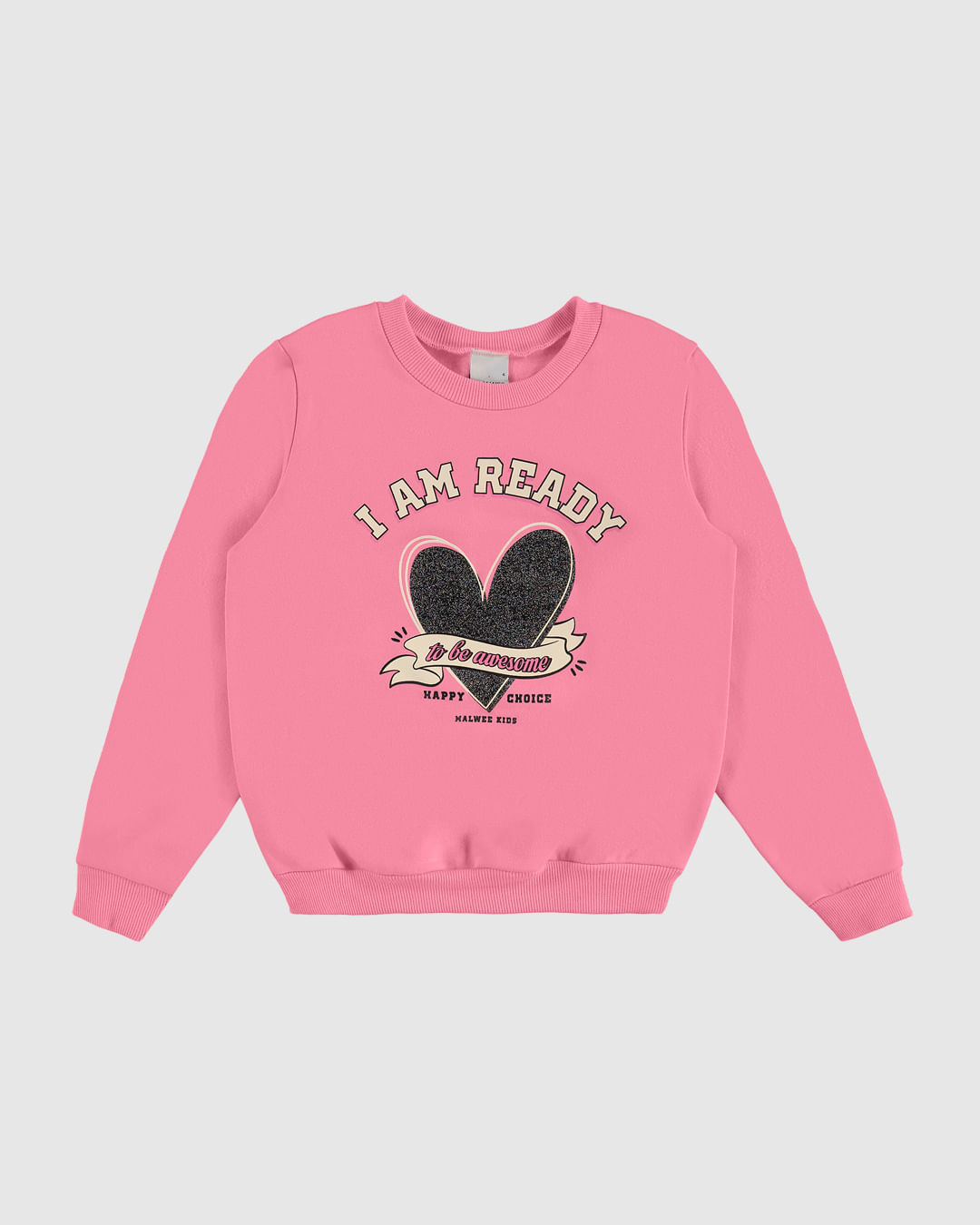 Blusão Infantil Menina I Am Ready Em Moletom Flanelado Malwee Kids