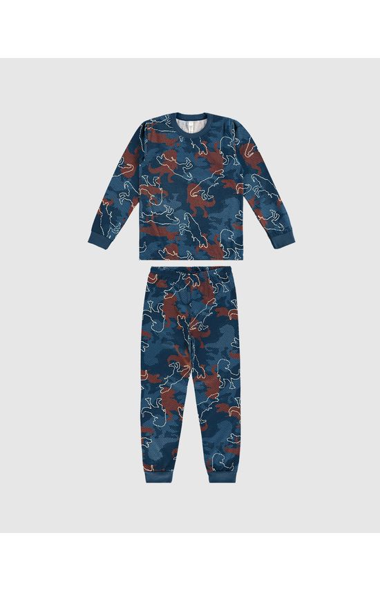 Pijama Longo Infantil Menino Em Malha Algodão Malwee Kids