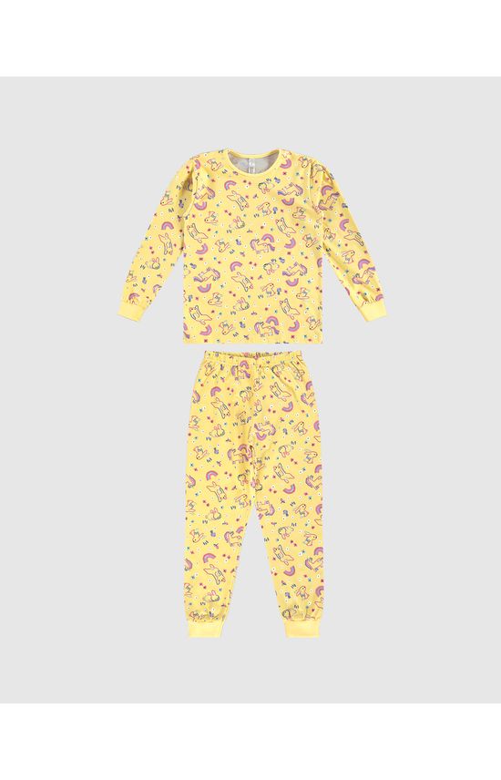 Pijama Longo Infantil Menina Estampado Em Algodão Malwee Kids