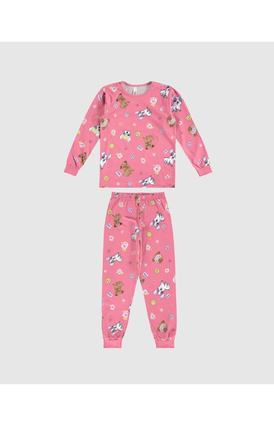Pijama Longo Infantil Menina Estampado Em Algodão Malwee Kids