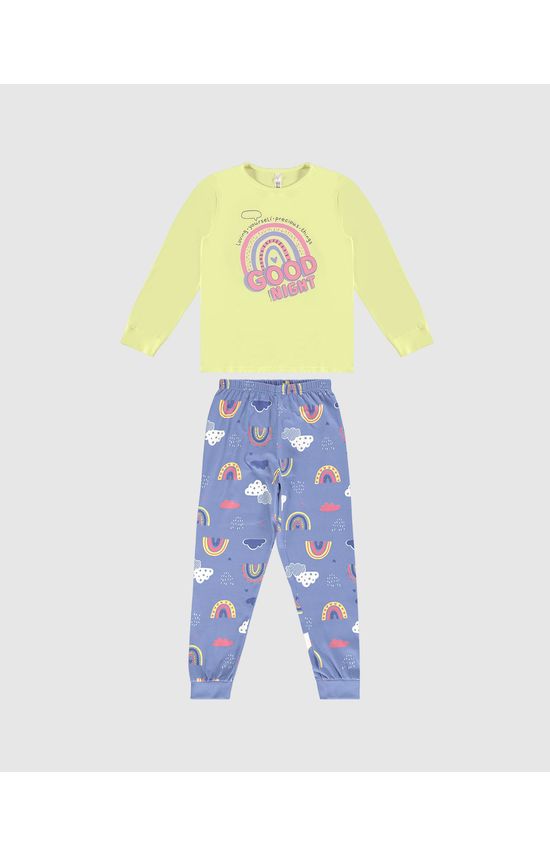 Pijama Longo Infantil Menina Good Night Em Algodão Malwee Kids